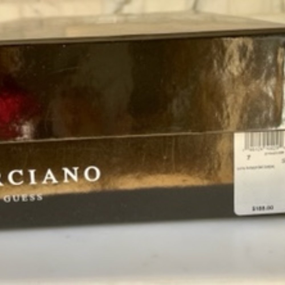 "Guess", Satin Rhinestone High Heel Sandal, Size 7